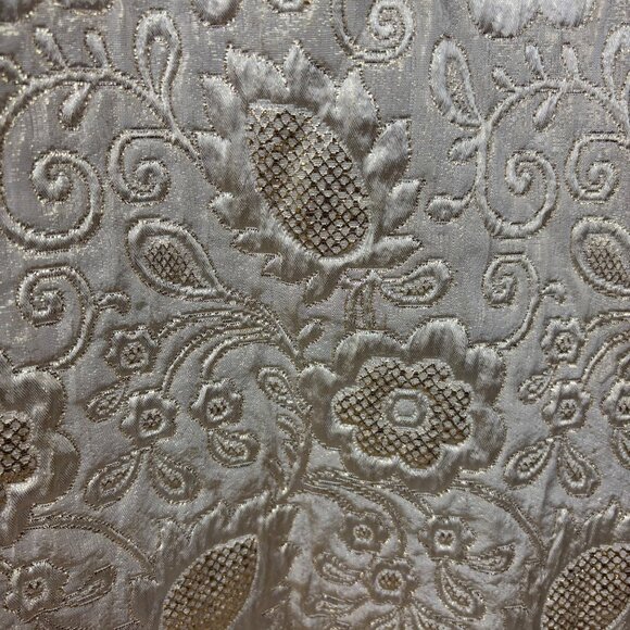 Vintage 60s Brocade Dress Womens Small Gold Floral Cocktail Shift - Picture 5 of 11